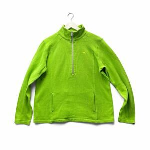 Tommy Bahama Men’s M Green 1/4 Zip Mock Neck Pullover Sweatshirt Pockets